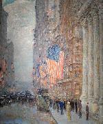 Childe Hassam Flags on the Waldorf oil on canvas